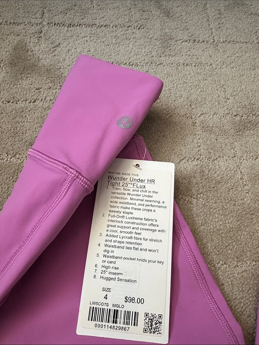 Lululemon Wunder Under HR Tight 25” Flux Magenta Glow 🦄